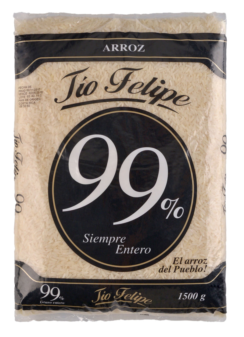 ARROZ TÍO FELIPE 99% GRANO ENTERO - 1.5 Kilos