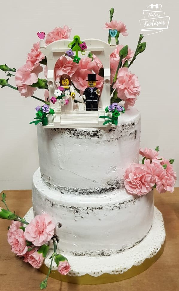 PASTEL DE BODAS (NAKED CAKE - 60 porciones)